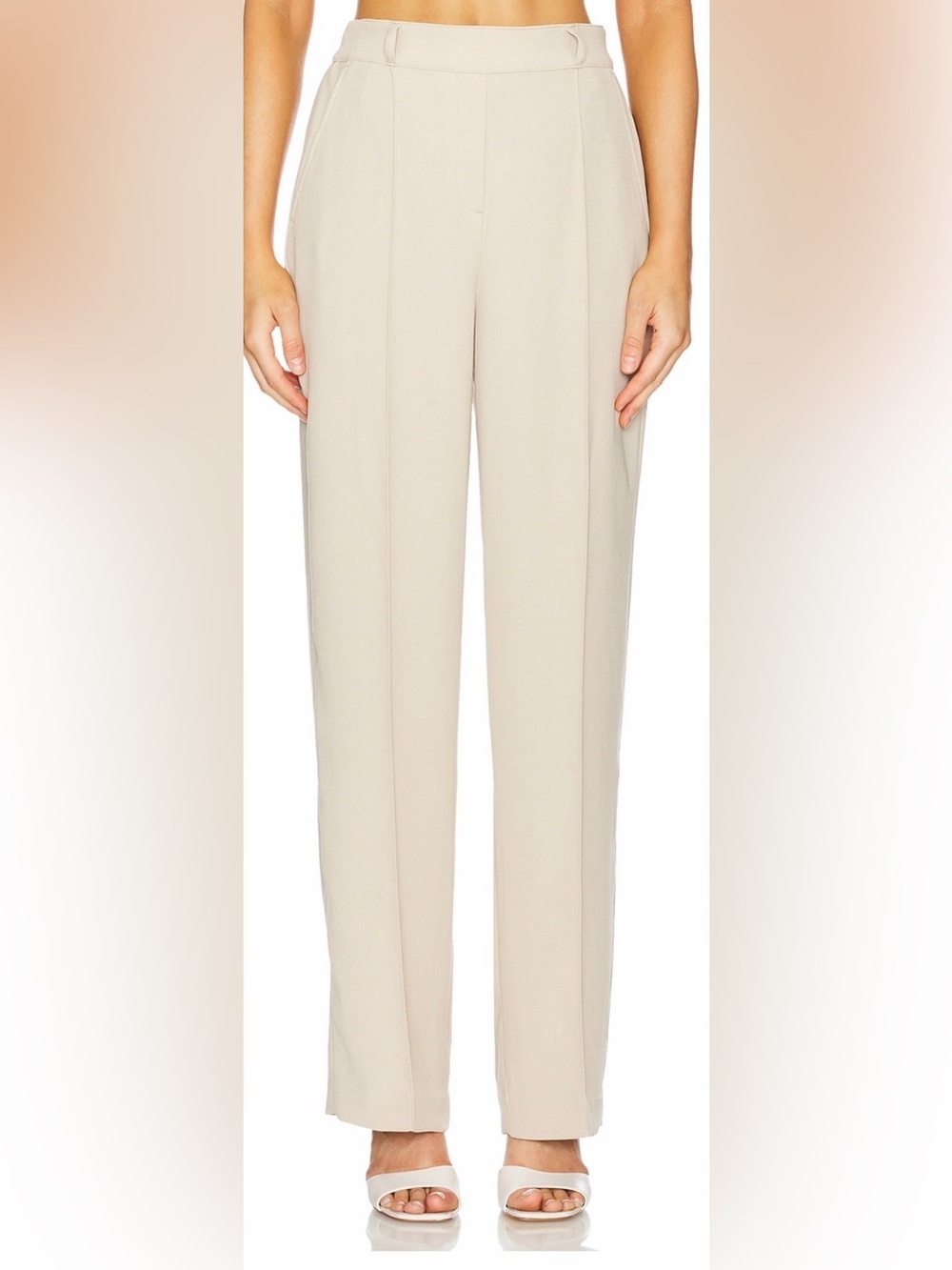 SPANX Crepe  Wide-Leg Pull-On Trouser Pant Tahini Size XL